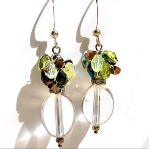 Crystal Clear Quartz Dangle Earrings Semi precious